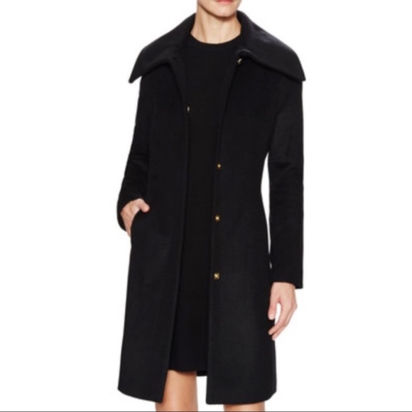 Cole Haan Black Wool Topper Coat - Picture 1 of 8